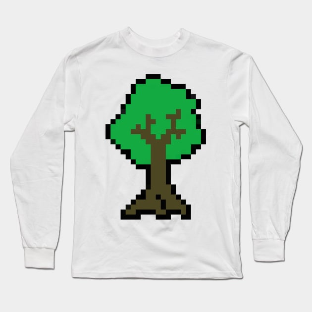 Pixel Tree Long Sleeve T-Shirt by wanungara